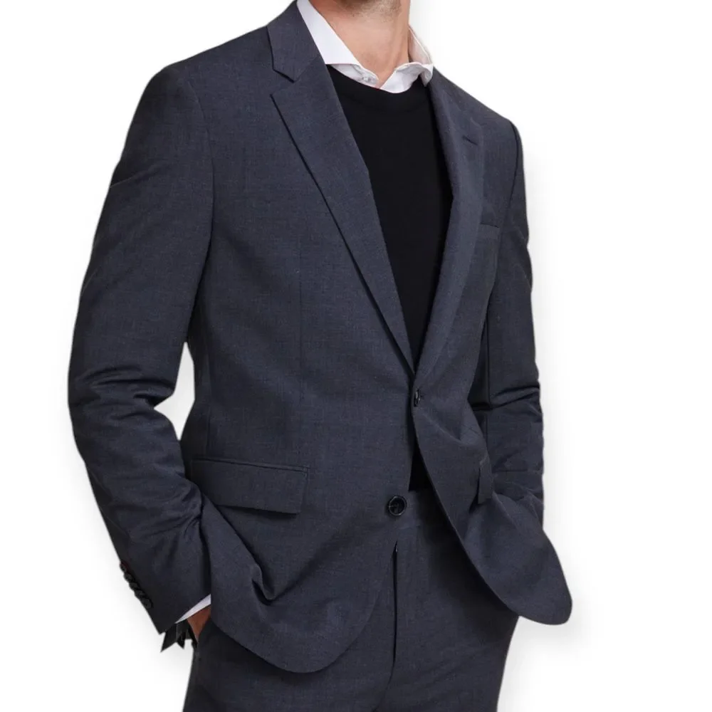 Hugo Boss NWT Men's Modern-Fit Wool Suit‎ Jacket Sports Coat 40L Charcoal Grey